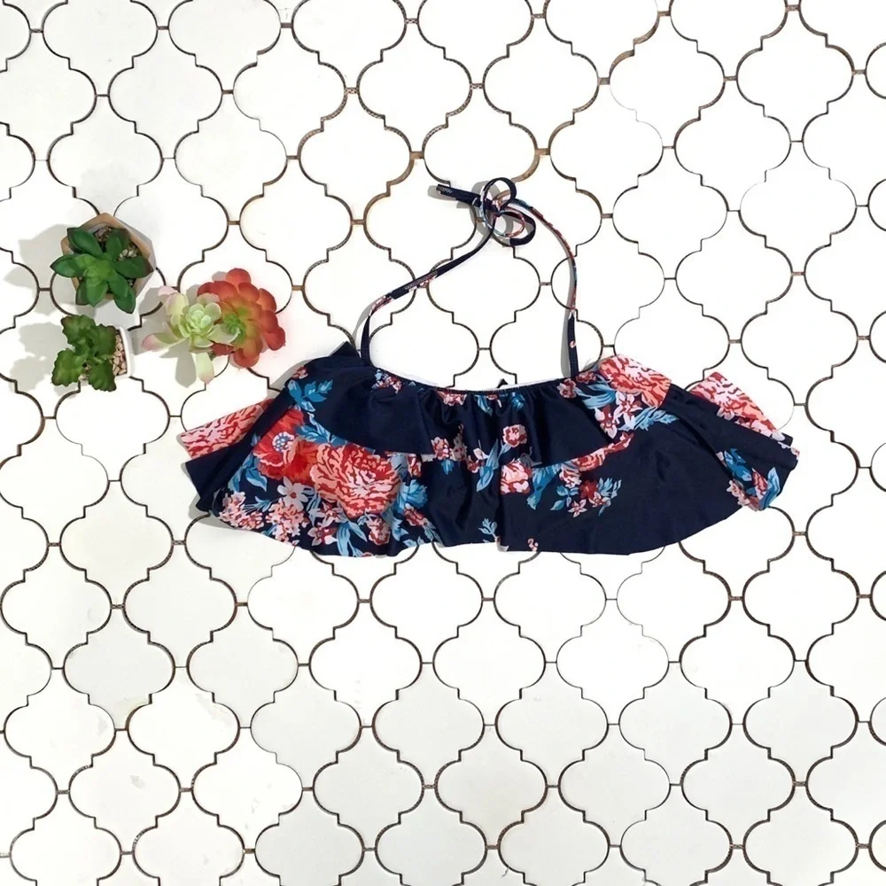 Bikini top Printed Off-The-Shoulder Ruffled - Picture 1 of 3
